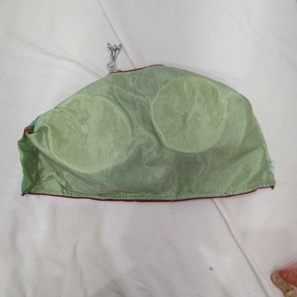 Sangeet / Mehndi green, yellow, red lengha choli - Picture 8 of 9